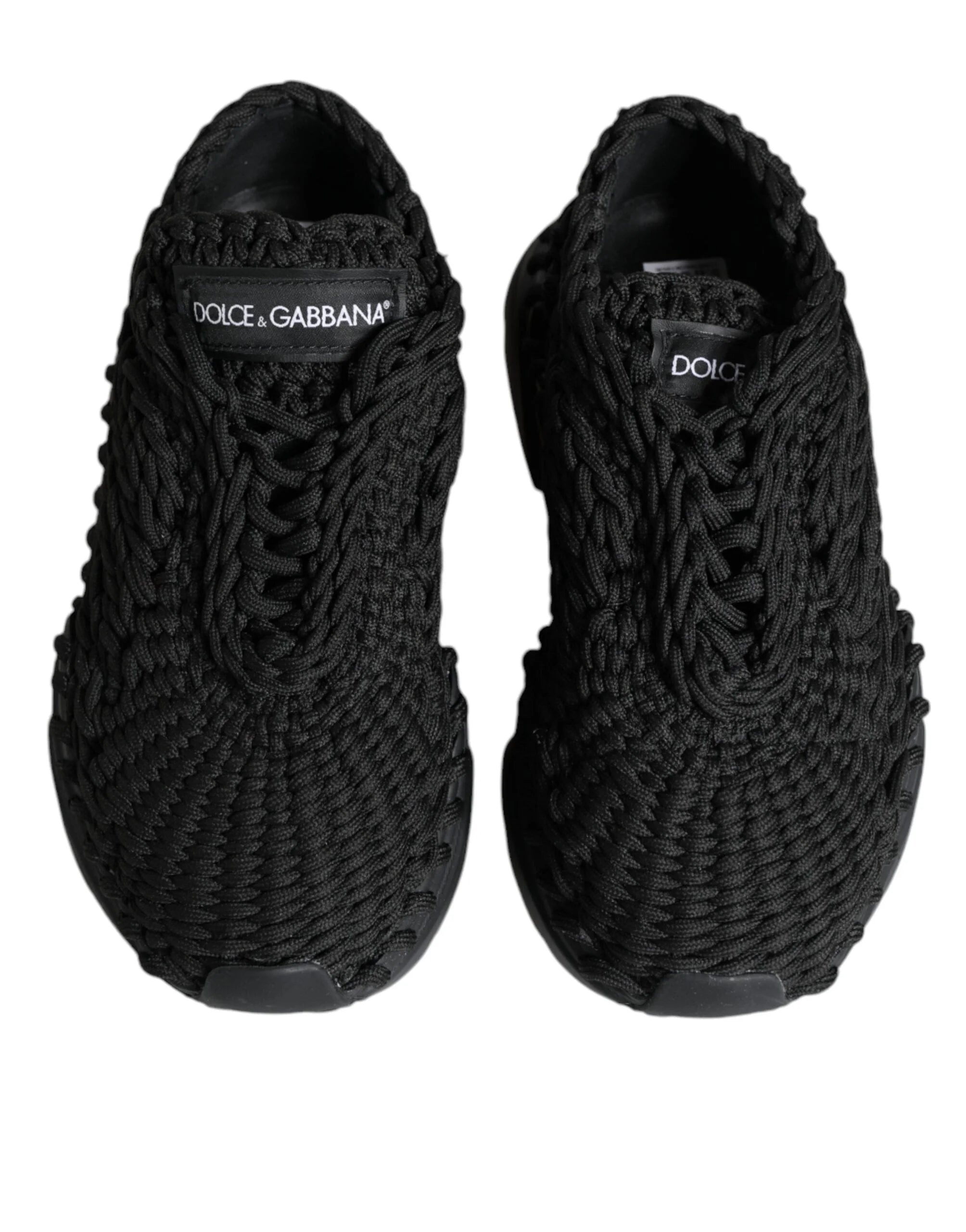 Dolce & Gabbana Black Knitted Daymaster Sneakers Shoes - EU38/US7.5