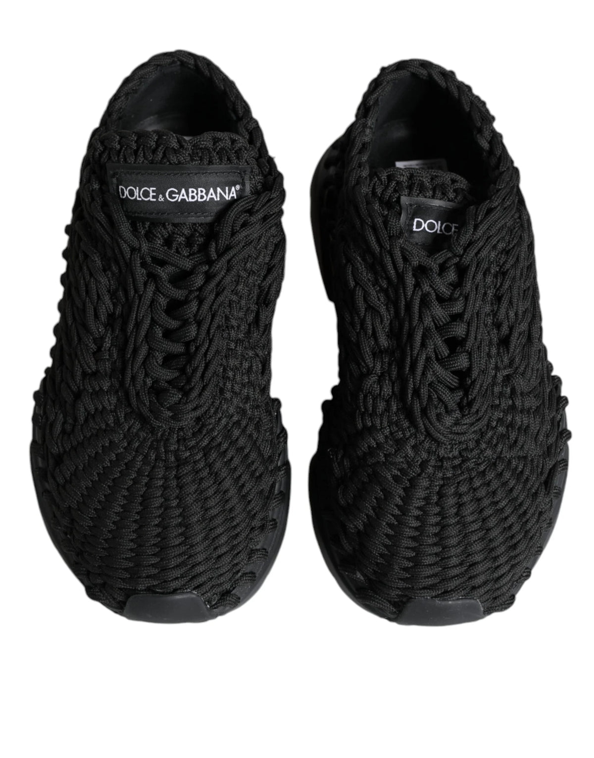 Dolce & Gabbana Black Knitted Daymaster Sneakers Shoes - EU38/US7.5