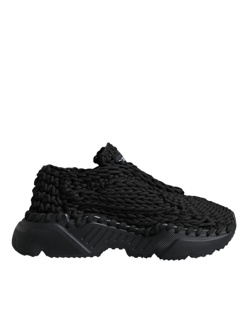Dolce & Gabbana Black Knitted Daymaster Sneakers Shoes - EU38/US7.5