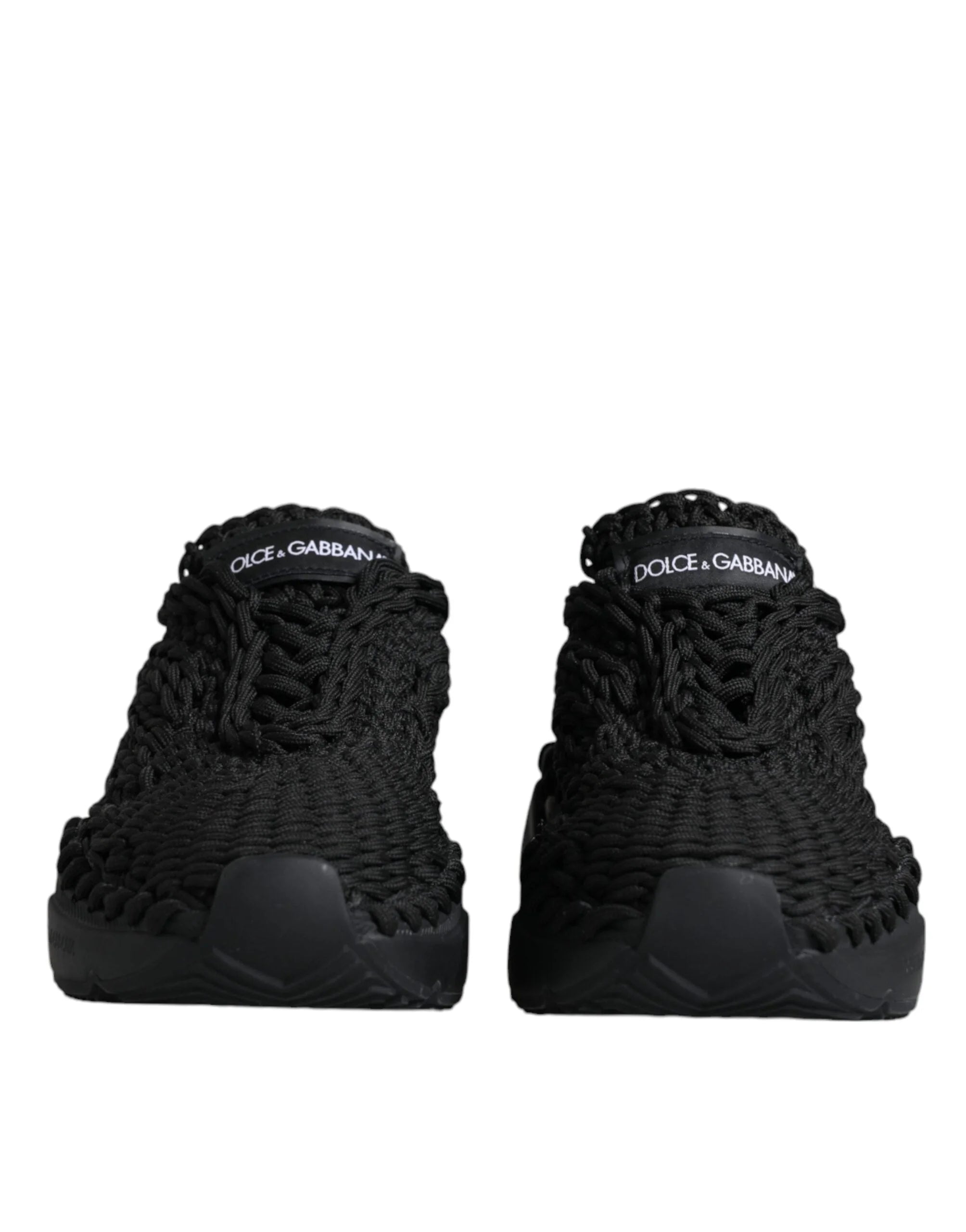 Dolce & Gabbana Black Knitted Daymaster Sneakers Shoes - EU38/US7.5