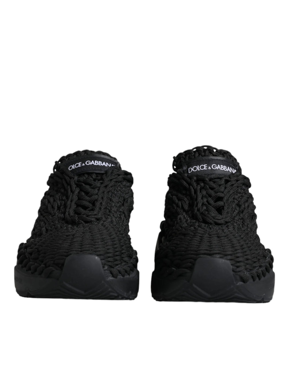 Dolce & Gabbana Black Knitted Daymaster Sneakers Shoes - EU38/US7.5