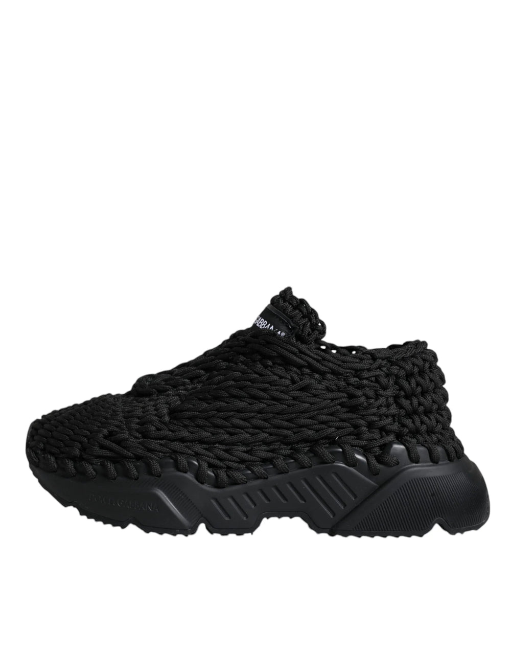Dolce & Gabbana Black Knitted Daymaster Sneakers Shoes - EU38/US7.5