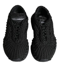 Dolce & Gabbana Black Knitted Daymaster Sneakers Shoes - EU38/US7.5 - Sneakers
