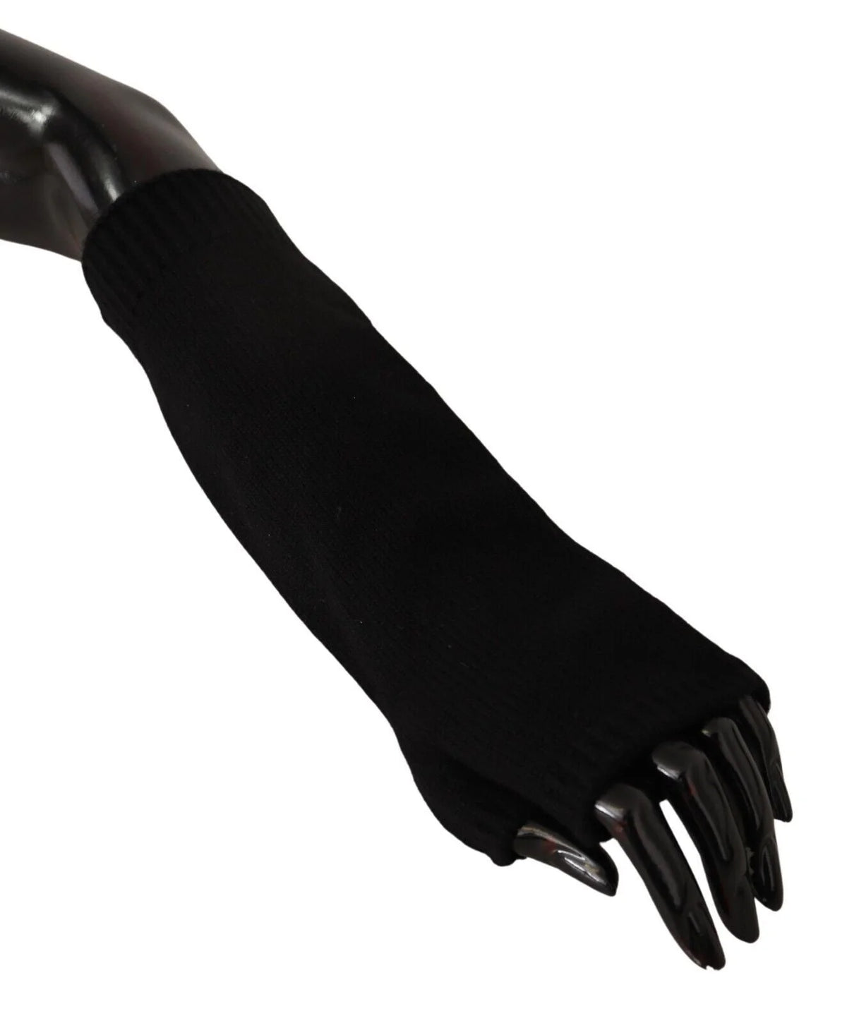 Dolce & Gabbana Black Knitted Fingerless Elbow Length Gloves - Gloves & Mittens