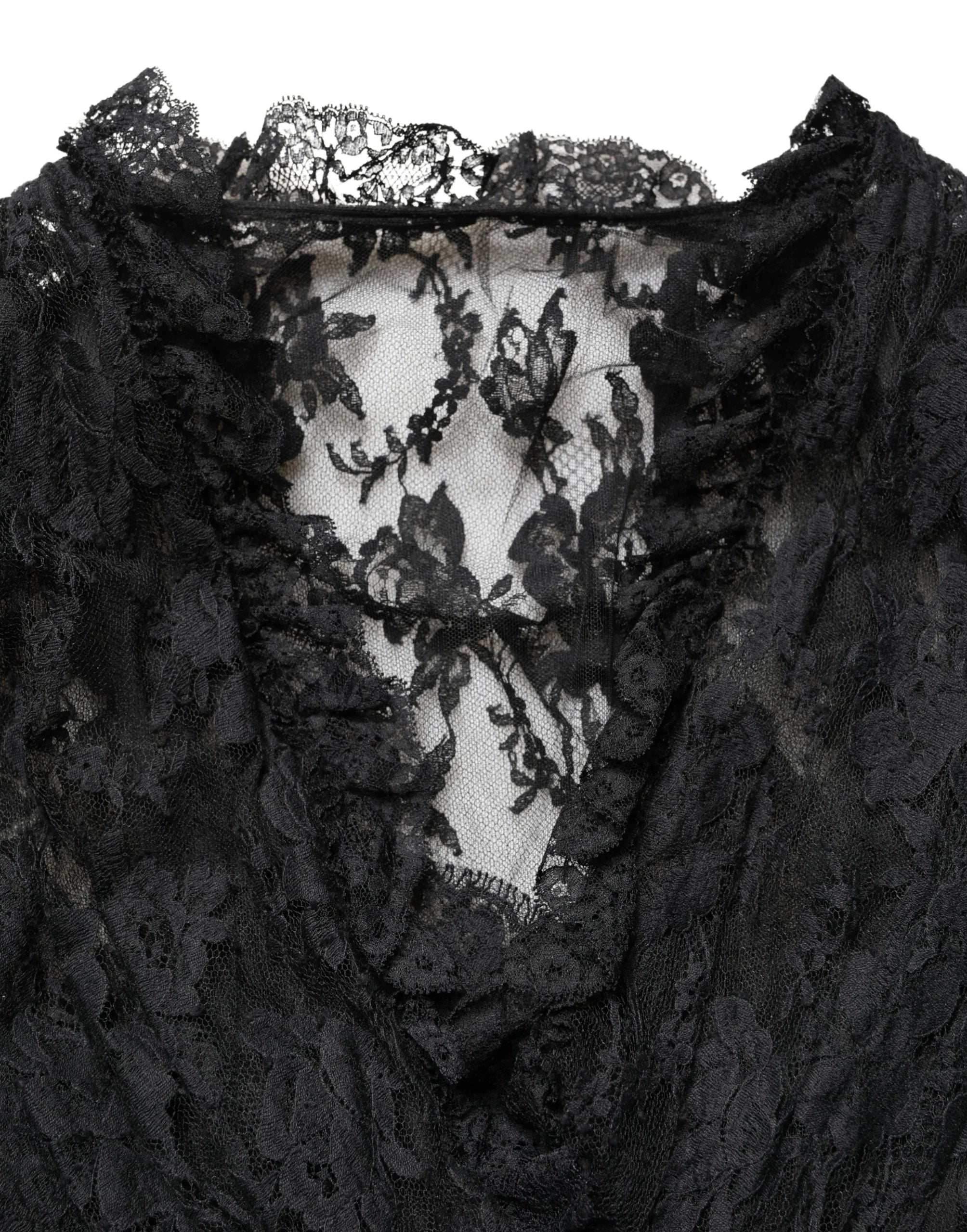 Dolce & Gabbana Black Lace A-line Long Evening Gown Dress - IT38 | XS