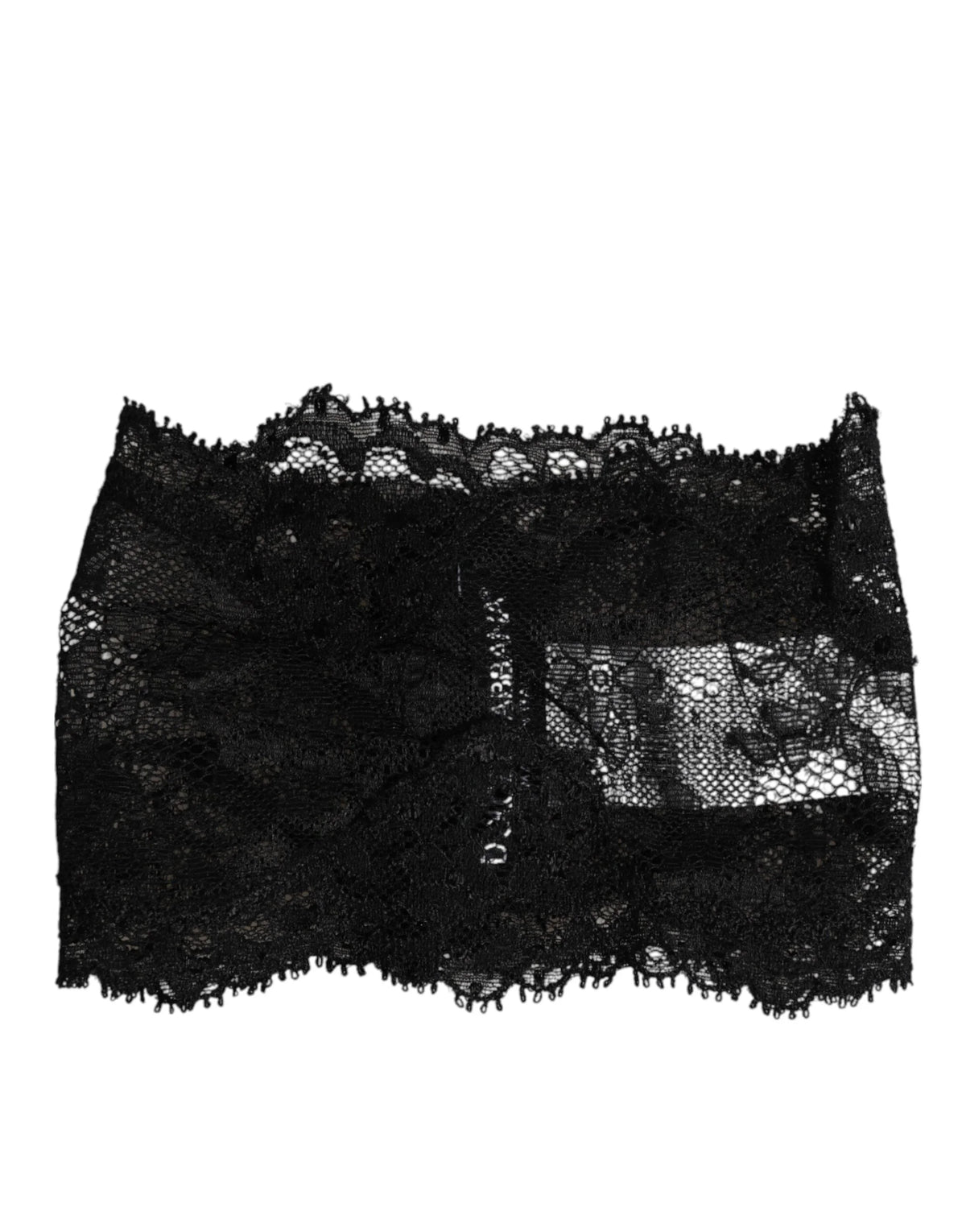 Dolce & Gabbana Black Lace Bandeau Bustier Top Sheer Stretch Underwear - S - Bras