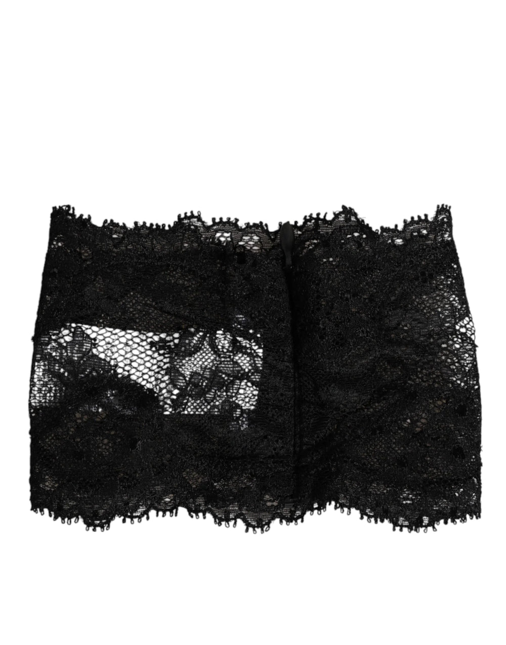 Dolce & Gabbana Black Lace Bandeau Bustier Top Sheer Stretch Underwear - S - Bras