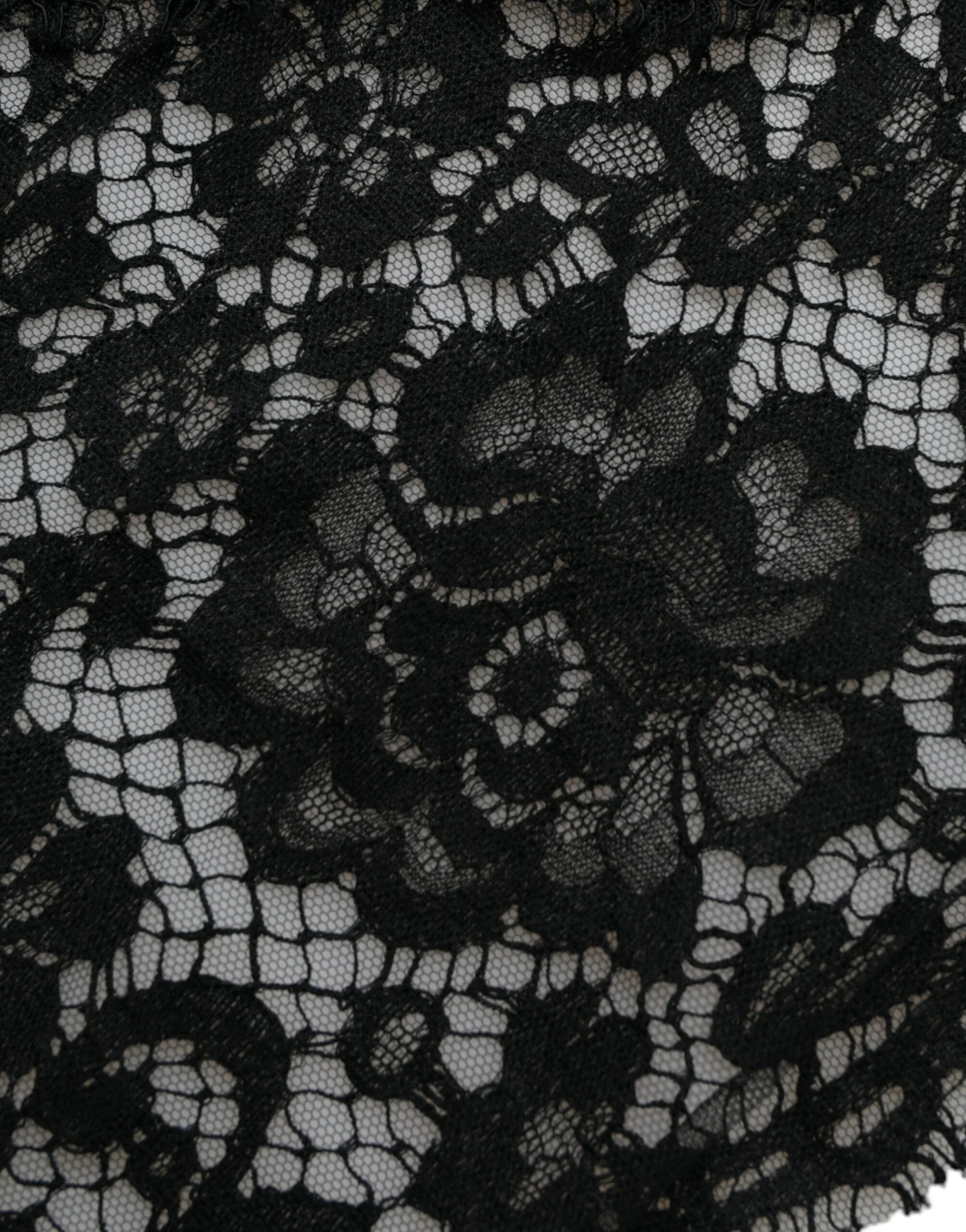 Dolce & Gabbana Black Lace Crystal Embellished Sheath Dress - IT36 | XS - Dresses