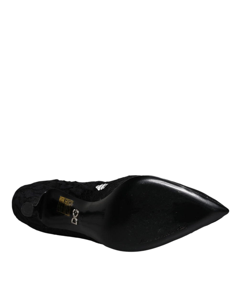 Dolce & Gabbana Čierne čipkované lodičky Mary Jane s kryštálmi - EU39.5/US9