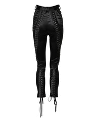Dolce & Gabbana Black Lace Details High Waist Skinny Pants - IT40|S - Trousers