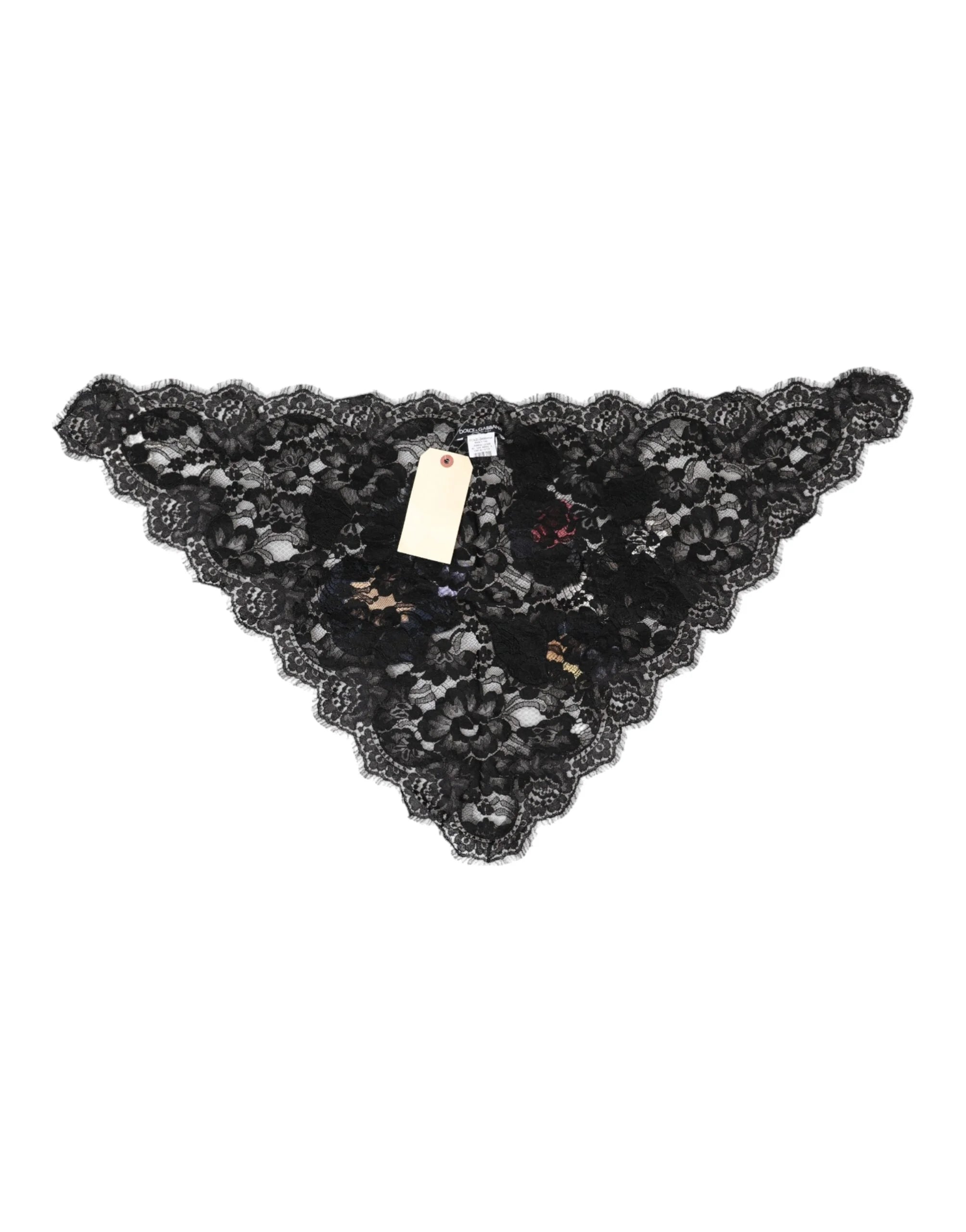 Dolce & Gabbana Black Lace Floral Applique Cotton Veil Hat - IT40|S - Bridal Accessories