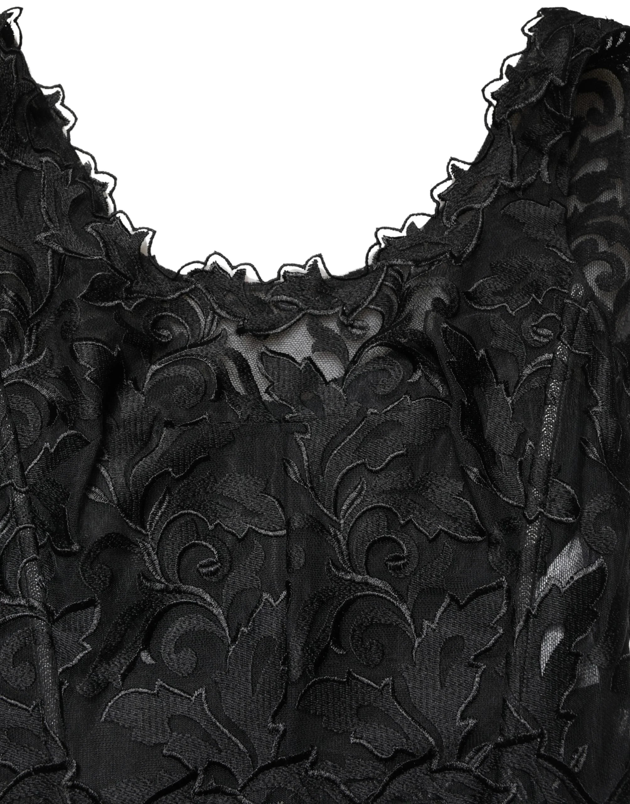 Dolce & Gabbana Black Lace Full Length Evening Gown Dress - IT42|M