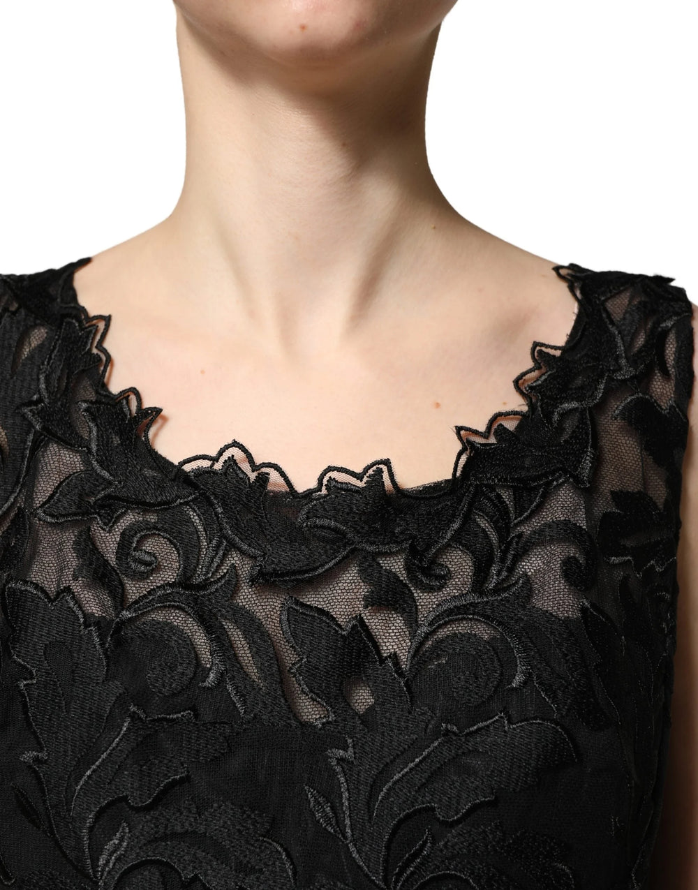 Dolce & Gabbana Black Lace Full Length Evening Gown Dress - IT42|M