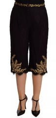 Dolce & Gabbana Black Lace Gold Baroque SPECIAL PIECE Shorts - IT40|S