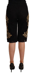 Dolce & Gabbana Black Lace Gold Baroque SPECIAL PIECE Shorts - IT40|S - Short Trousers