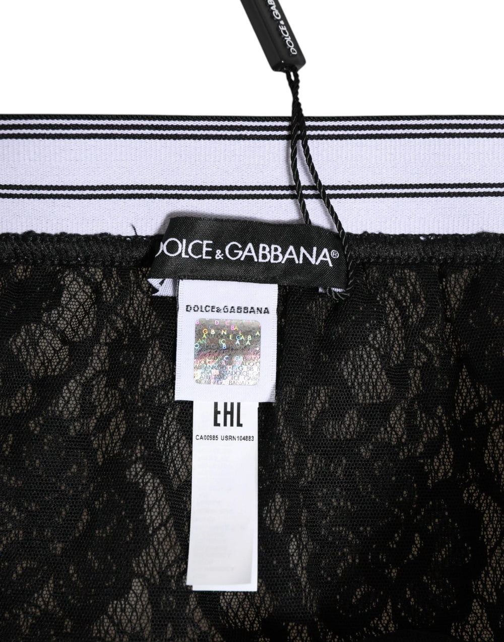 Dolce & Gabbana Black Lace Nylon High Waist Panty Underwear - IT4 | L - Briefs
