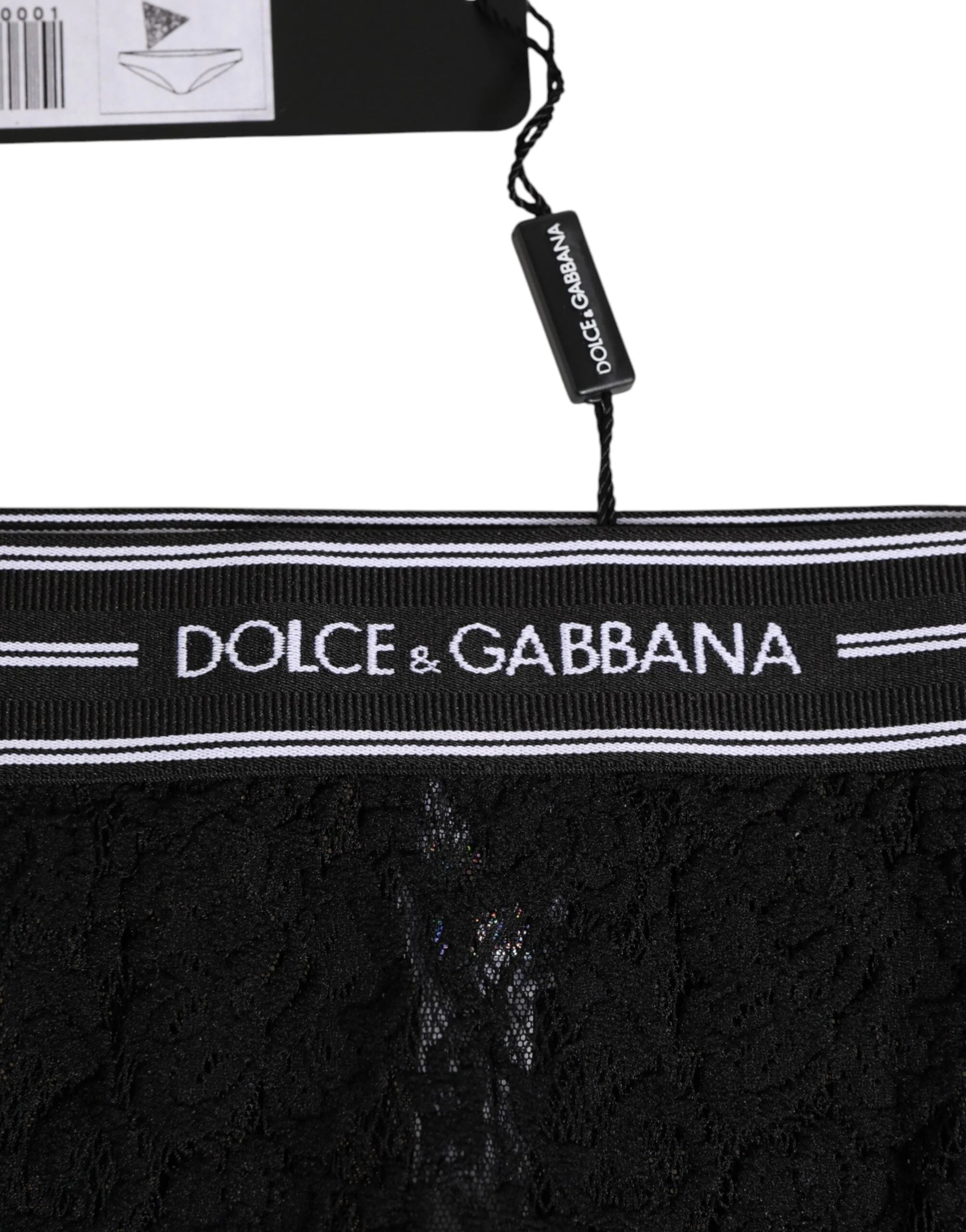 Dolce & Gabbana Black Lace Nylon High Waist Panty Underwear - IT4 | L - Briefs