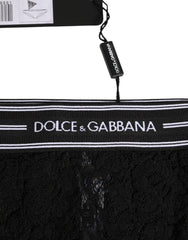 Dolce & Gabbana Black Lace Nylon High Waist Panty Underwear - IT4 | L - Briefs