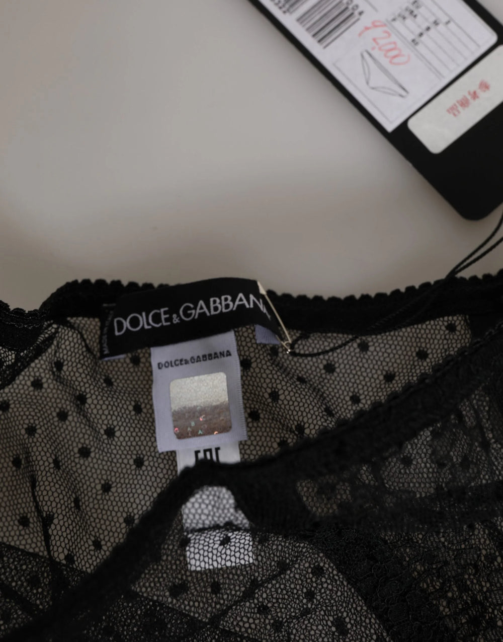 Dolce & Gabbana Black Lace Polka Dot Mesh High Waist Underwear - IT2 | S - Briefs