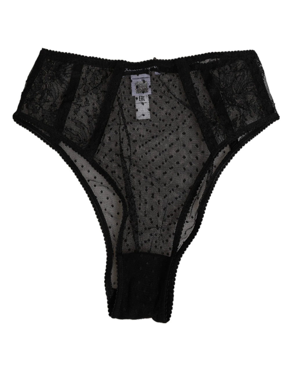 Dolce & Gabbana Black Lace Polka Dot Mesh High Waist Underwear - IT2 | S - Briefs