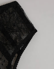 Dolce & Gabbana Black Lace Polka Dot Mesh High Waist Underwear - IT2 | S - Briefs