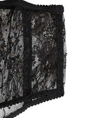 Dolce & Gabbana Black Lace Polka Dot Mesh High Waist Underwear - IT2 | S