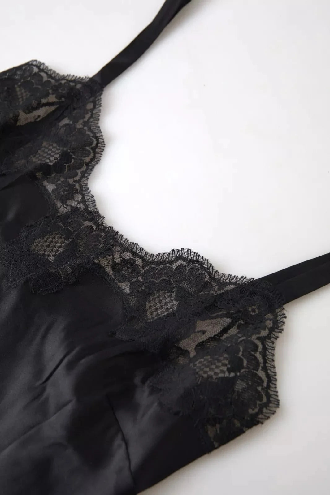 Dolce & Gabbana Black Lace Silk Sleepwear Camisole Top Underwear - IT3 | M - Camisoles