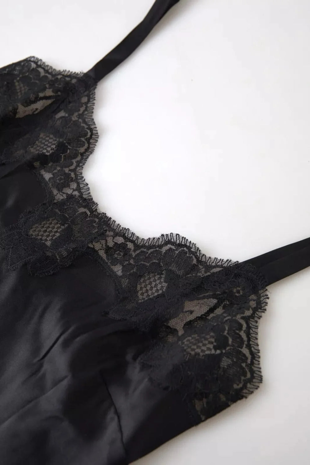 Dolce & Gabbana Black Lace Silk Sleepwear Camisole Top Underwear - IT3 | M - Camisoles