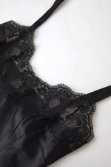 Dolce & Gabbana Black Lace Silk Sleepwear Camisole Top Underwear - IT3 | M - Camisoles
