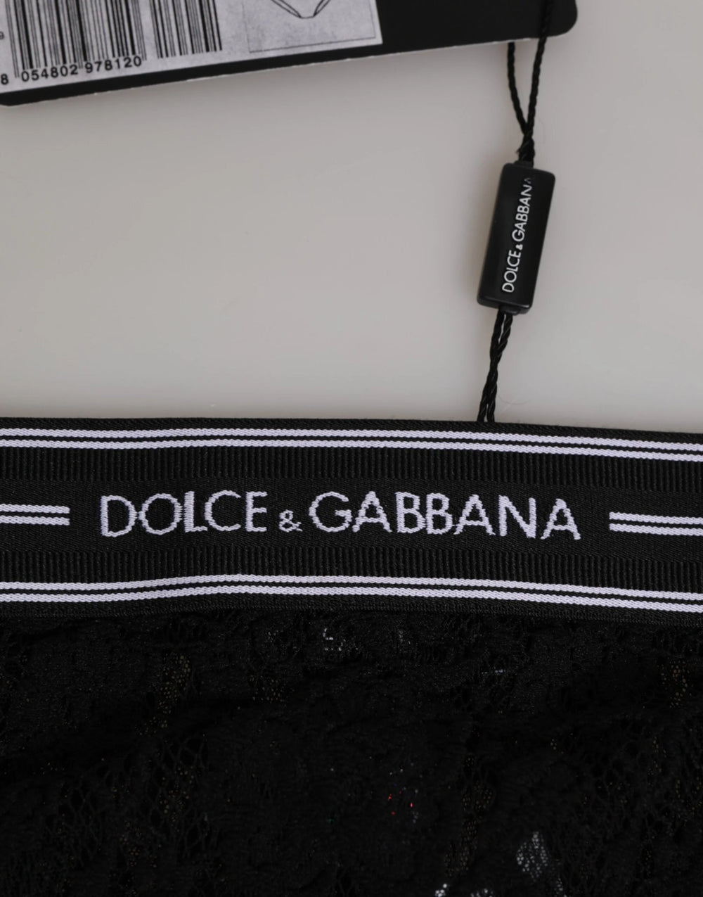 Dolce & Gabbana Black Lace Slip Brief Logo Waistband Underwear - IT1 | XS - Briefs