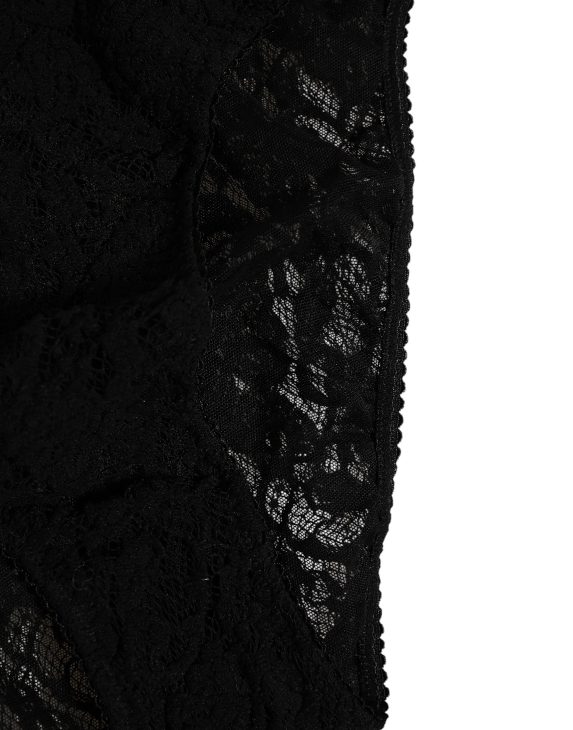 Dolce & Gabbana Black Lace Slip Brief Logo Waistband Underwear - IT4 | L