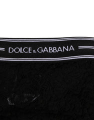 Dolce & Gabbana Black Lace Slip Brief Logo Waistband Underwear - IT4 | L