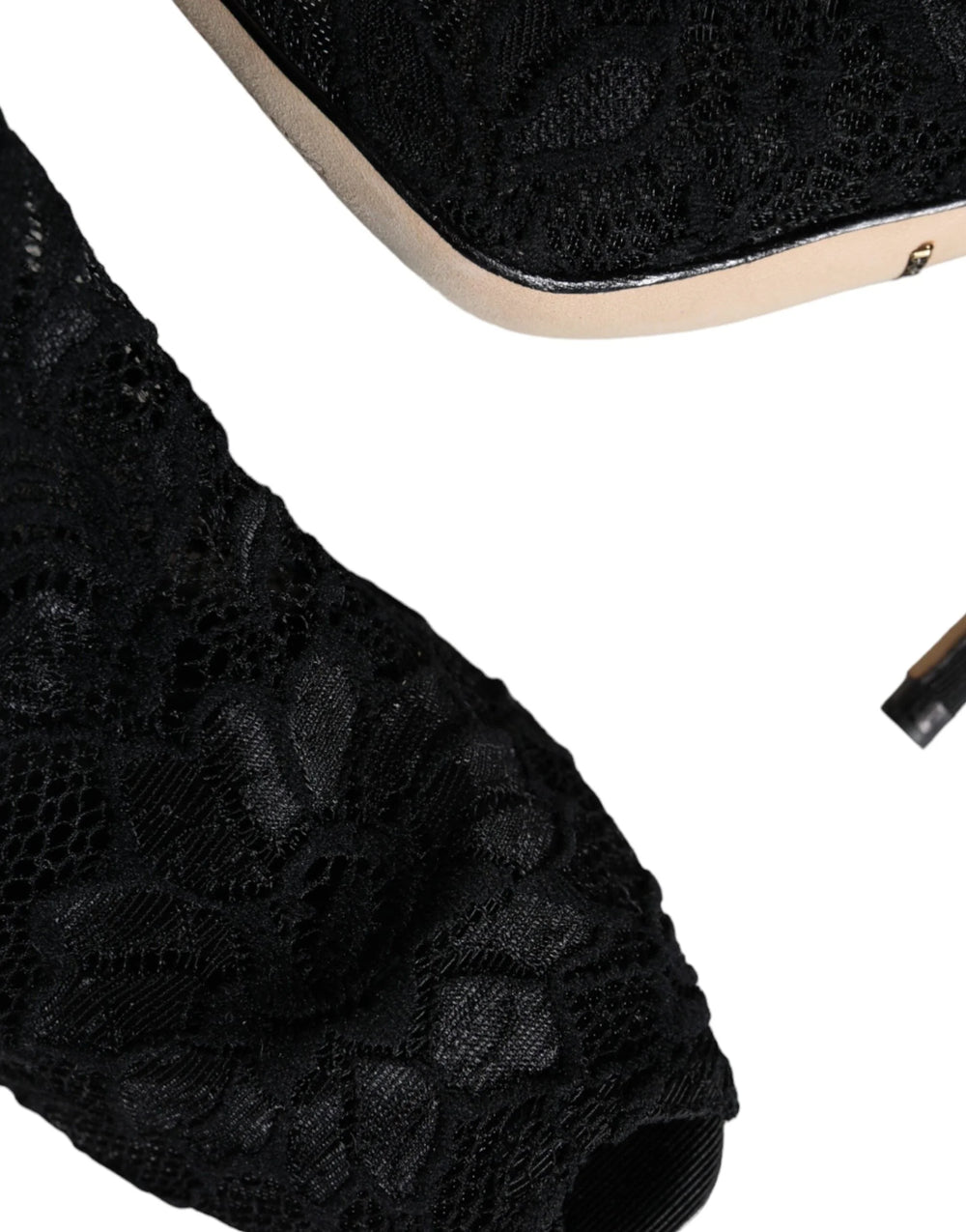 Dolce & Gabbana Black Lace Stretch Heels Mid Calf Boot Shoes - EU36/US6 - Boots