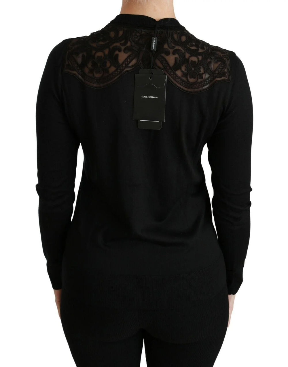 Dolce & Gabbana Black Lace Sweater Cardigan Sweater - IT38|XS - Cardigans
