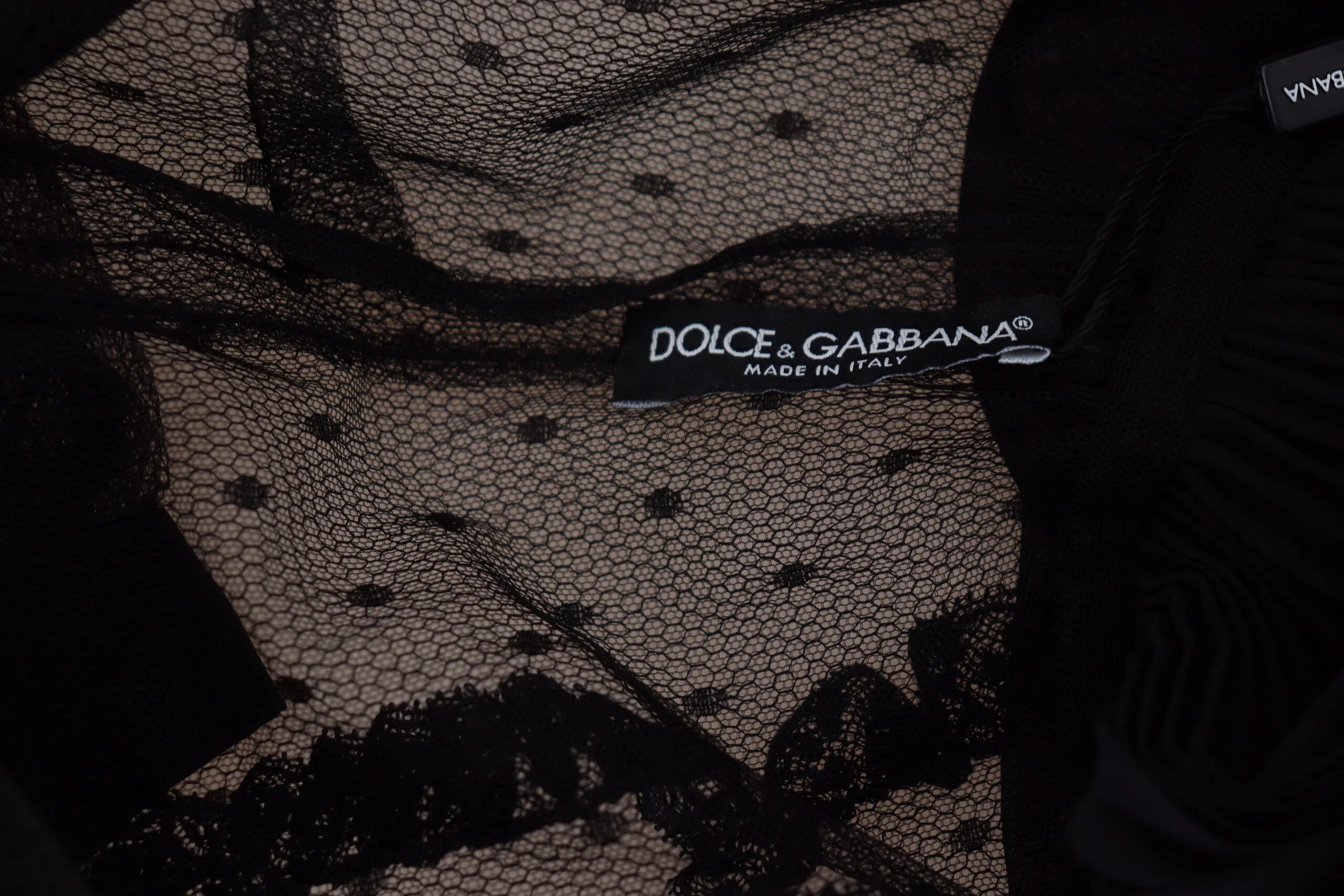 Dolce & Gabbana Black Lace Trim A-line Mini Nylon Dress - IT46|XL - Dresses