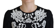 Dolce & Gabbana Black Lace Trim Half Sleeves A-line Dress - IT42|M - Dresses