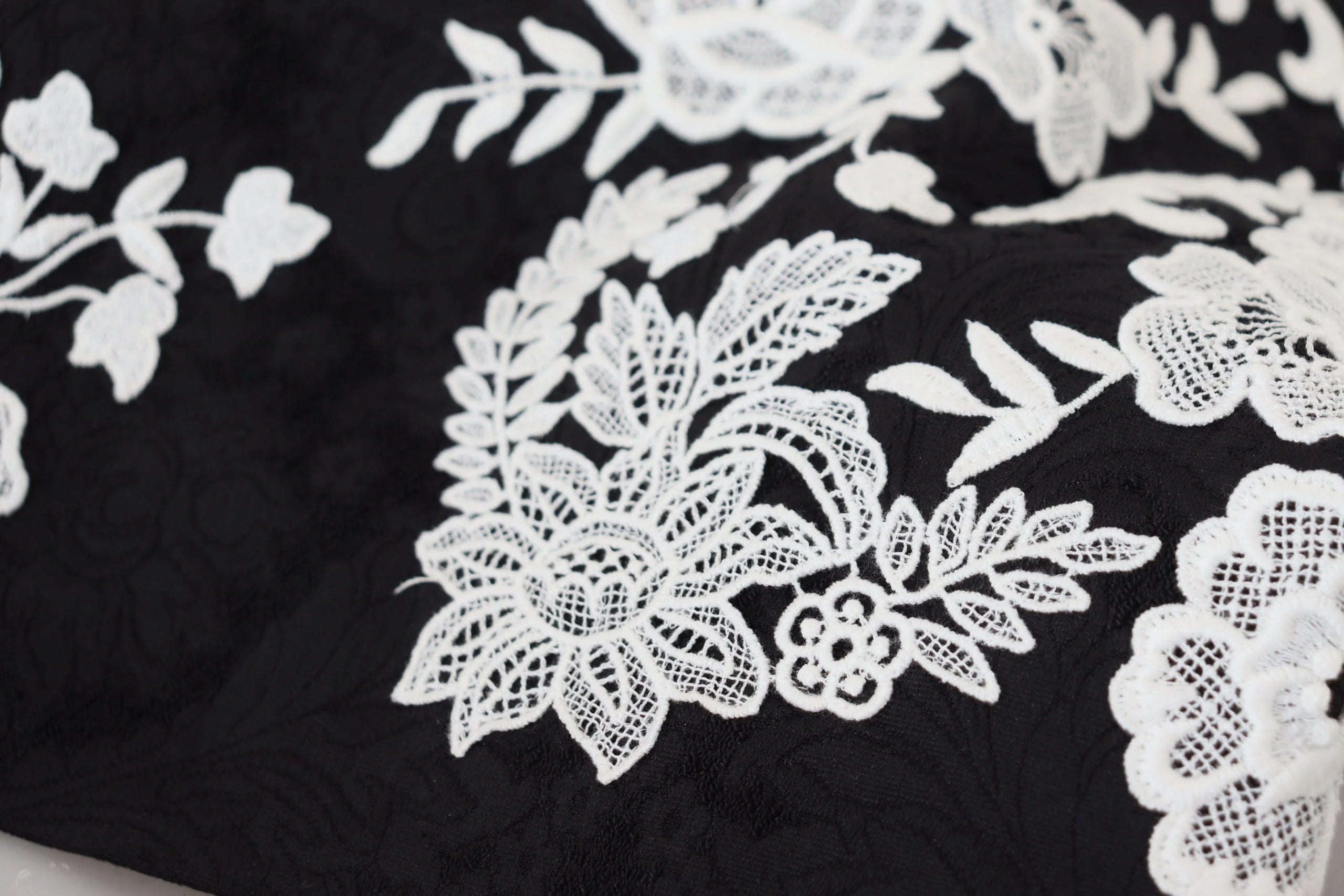 Dolce & Gabbana Black Lace Trim Half Sleeves A-line Dress - IT42|M - Dresses