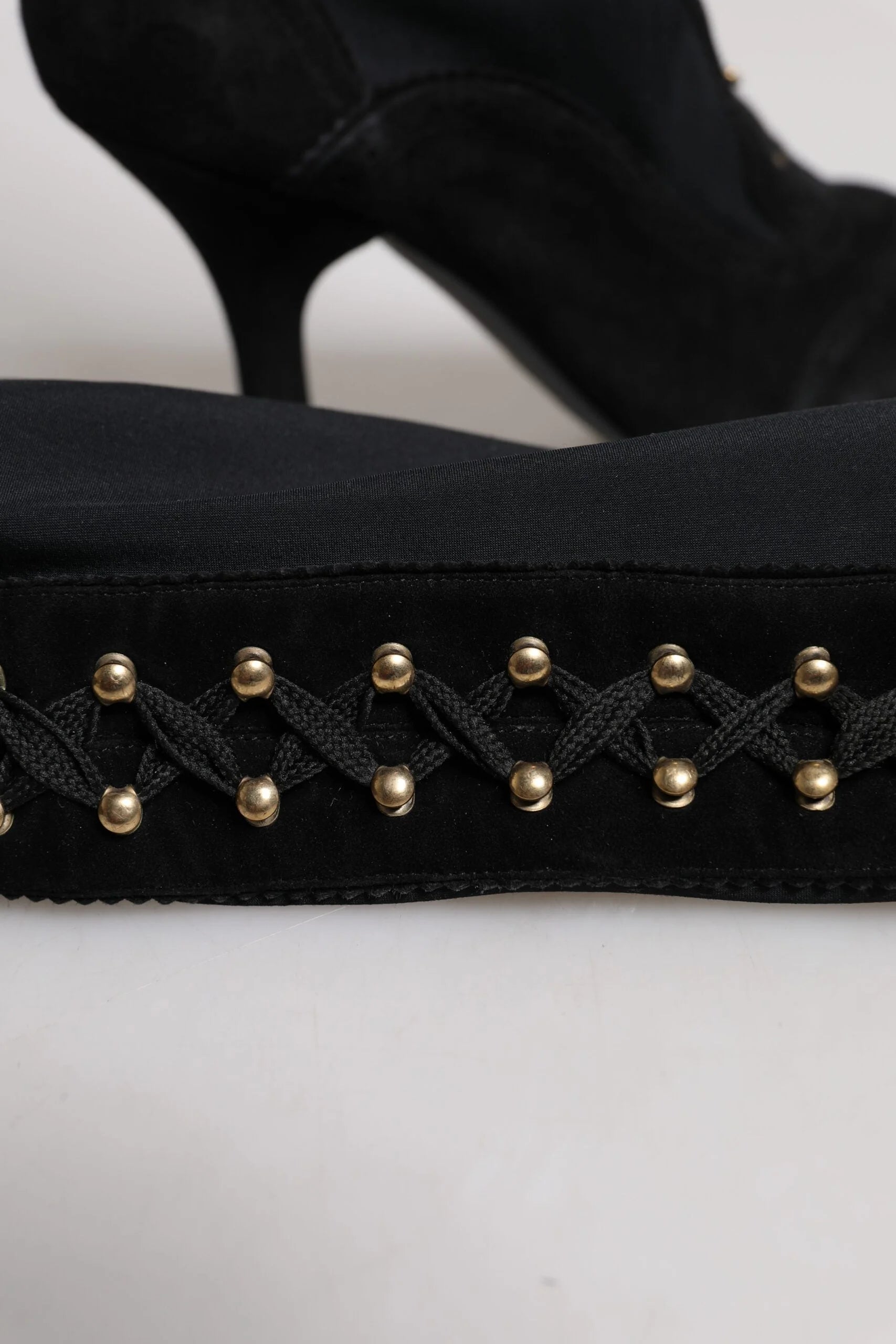 Dolce & Gabbana Black Lace Up Heels High Boots Shoes - EU39/US8.5 - Boots