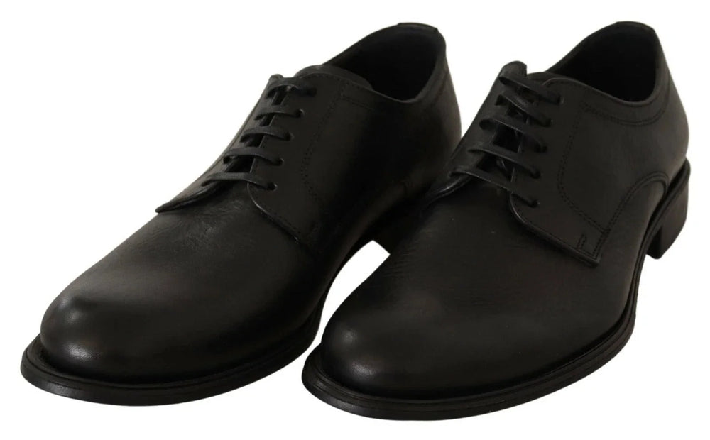 Dolce & Gabbana Black Lace Up Leather Men Formal Derby Shoes - EU40/US7 - Shoes