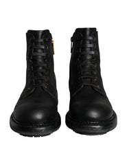 Dolce & Gabbana Black Lace Up Mid Calf Boots Men Shoes - EU40/US7 - Boots