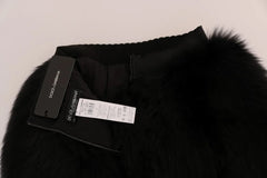 Dolce & Gabbana Black Lamb Fox Fur Mini Hot Pants - IT40|S - Short Trousers
