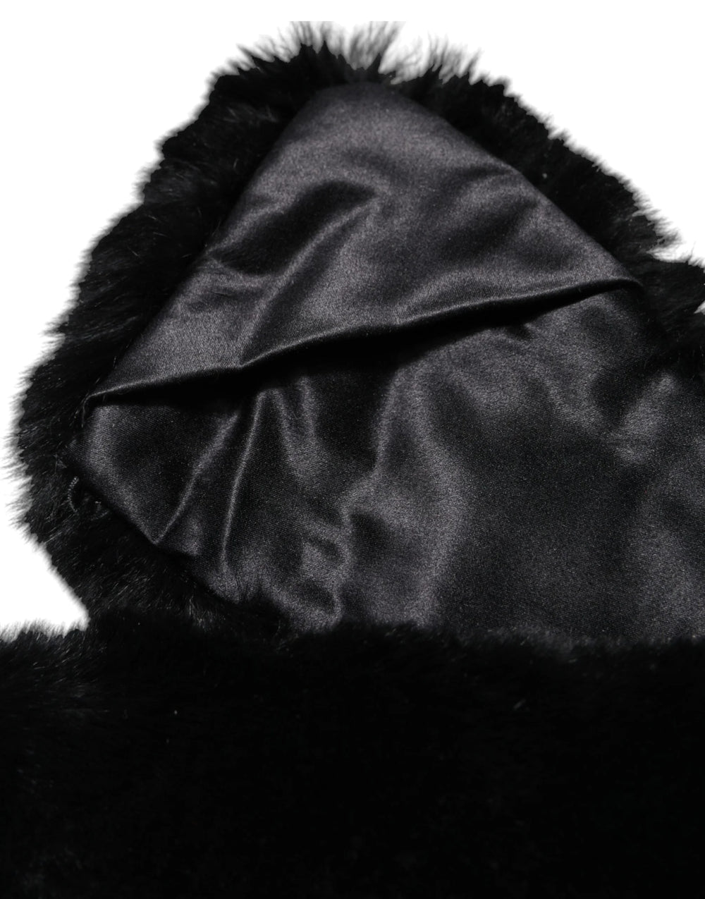 Dolce & Gabbana Black Lamb Fur Collar Women Neck Wrap Scarf - IT40|S