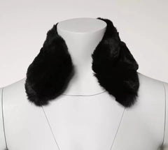 Dolce & Gabbana Black Lamb Fur Collar Women Neck Wrap Scarf - IT40|S - Scarves & Shawls