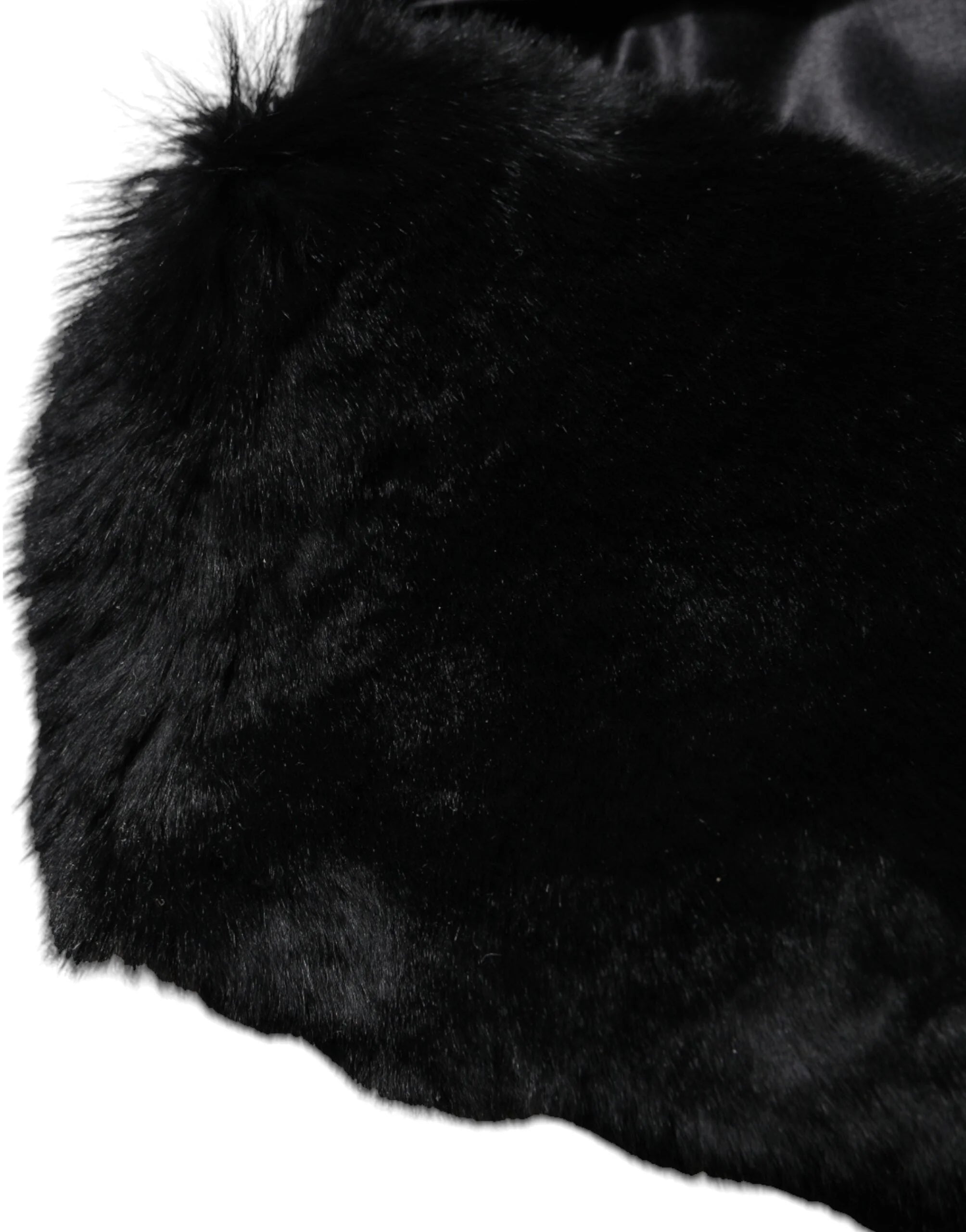 Dolce & Gabbana Black Lamb Fur Collar Women Neck Wrap Scarf - IT40|S