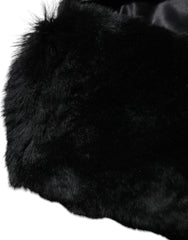 Dolce & Gabbana Black Lamb Fur Collar Women Neck Wrap Scarf - IT40|S