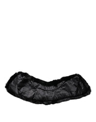 Dolce & Gabbana Black Lamb Fur Collar Women Neck Wrap Scarf - IT40|S