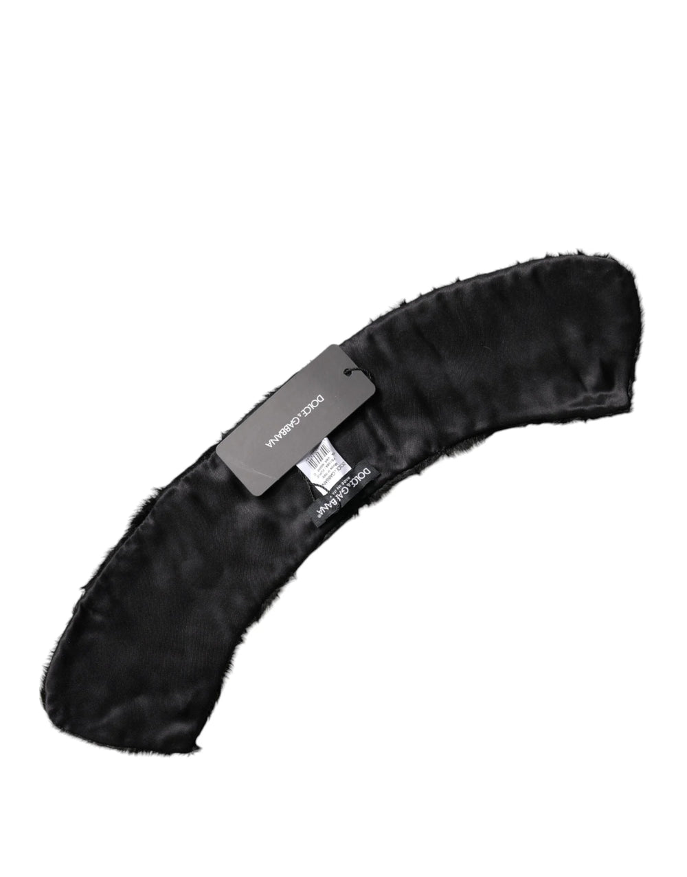 Dolce & Gabbana Black Lamb Fur Collar Women Neck Wrap Scarf - Scarves & Shawls