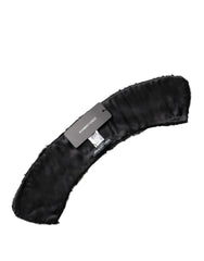 Dolce & Gabbana Black Lamb Fur Collar Women Neck Wrap Scarf - Scarves & Shawls