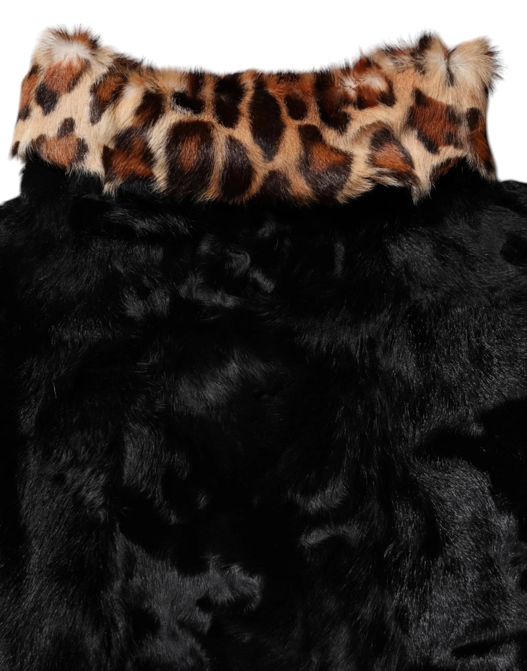 Dolce & Gabbana Black Lamb Fur Short Women Coat Jacket - IT36|XXS - Coats & Jackets