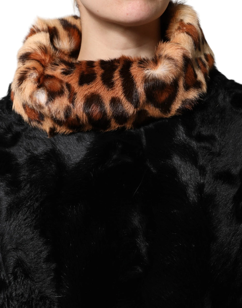 Dolce & Gabbana Black Lamb Fur Short Women Coat Jacket - IT36|XXS - Coats & Jackets